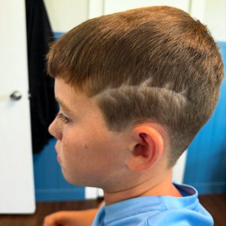 kids haircut with design